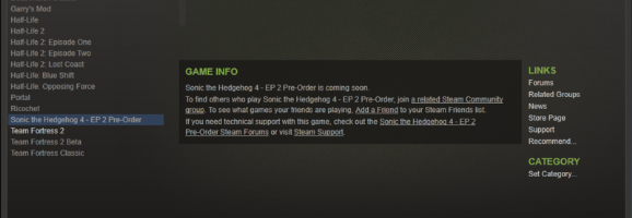 Steam Disables Play of Sonic 4: Episode 2 Beta