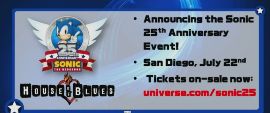 Sonic 25th Anniversary Event Announced for July