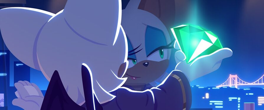 Rouge Admires Her Emerald Reward in Holiday-Themed Sonic Pict Artwork